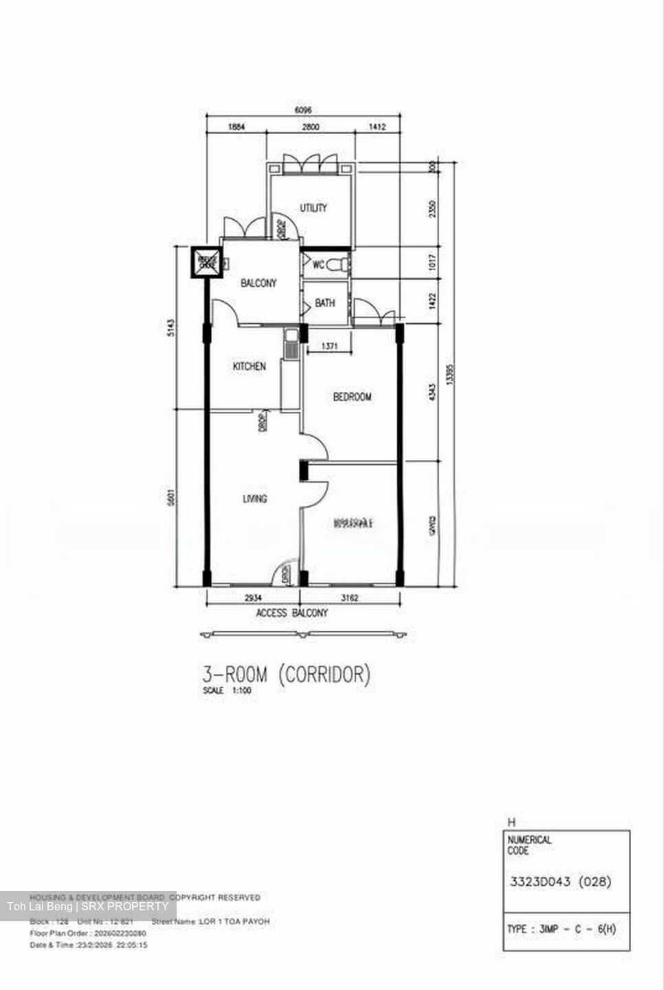 Blk 128 Lorong 1 Toa Payoh (Toa Payoh), HDB 3 Rooms #589874451